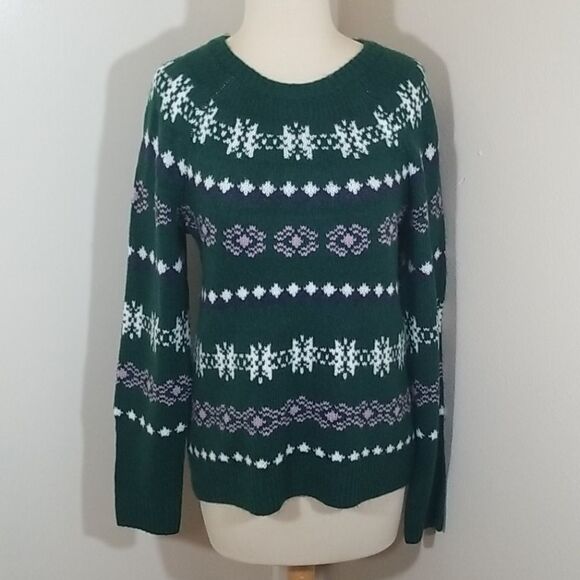 {Sonoma} Green Fairisle Pattern Pullover Sweater - Picture 2 of 7